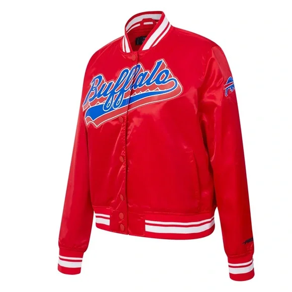 Buffalo Bills Women's Red Bomber Jacket - Picture 1 of 9